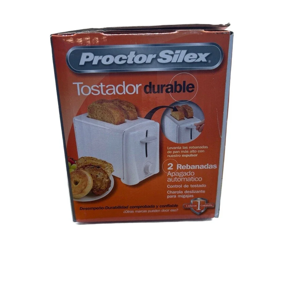 Proctor Silex  Toaster 2 Large Slice White Auto Shutoff New In Box
